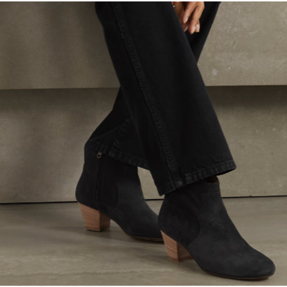 Isabel Marant Dicker Black Suede Ankle Boots Booties Western Cowboy Heel sz 37 - Picture 4 of 16